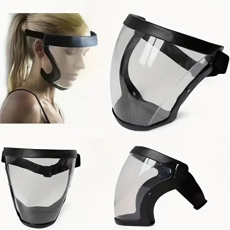 Transparent Visor - Adjustable Full-Face Protective Shield Heat & Impact Resistant for Work, Kitchen, and Outdoor