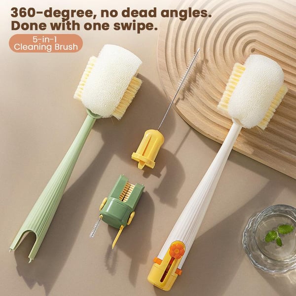5-in-1 Bottle Cleaning Brush (Multifunctional) – For Cup Lid Cleaning Home Kitchen Tasks
