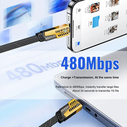 Portable Fast Charger. Type C/USB A Dual Ports Adapter.4 in 1 Fast Charging Cable & Data Sync