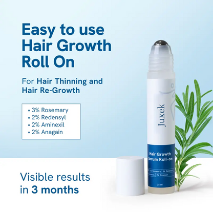 Hair Growth Roll-On Serum – Rosemary 3% | Aminexil 2% | Redensyl 3% | Anagain 2% | Fuller Hair in 4 Weeks