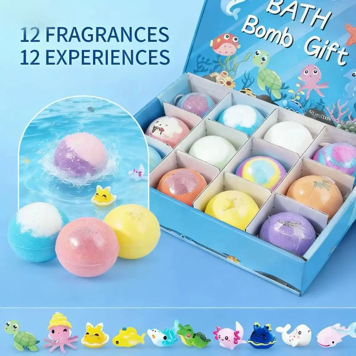 Bath Bombs for Kids, 12 Pack Kid Bath Bombs Gift Set