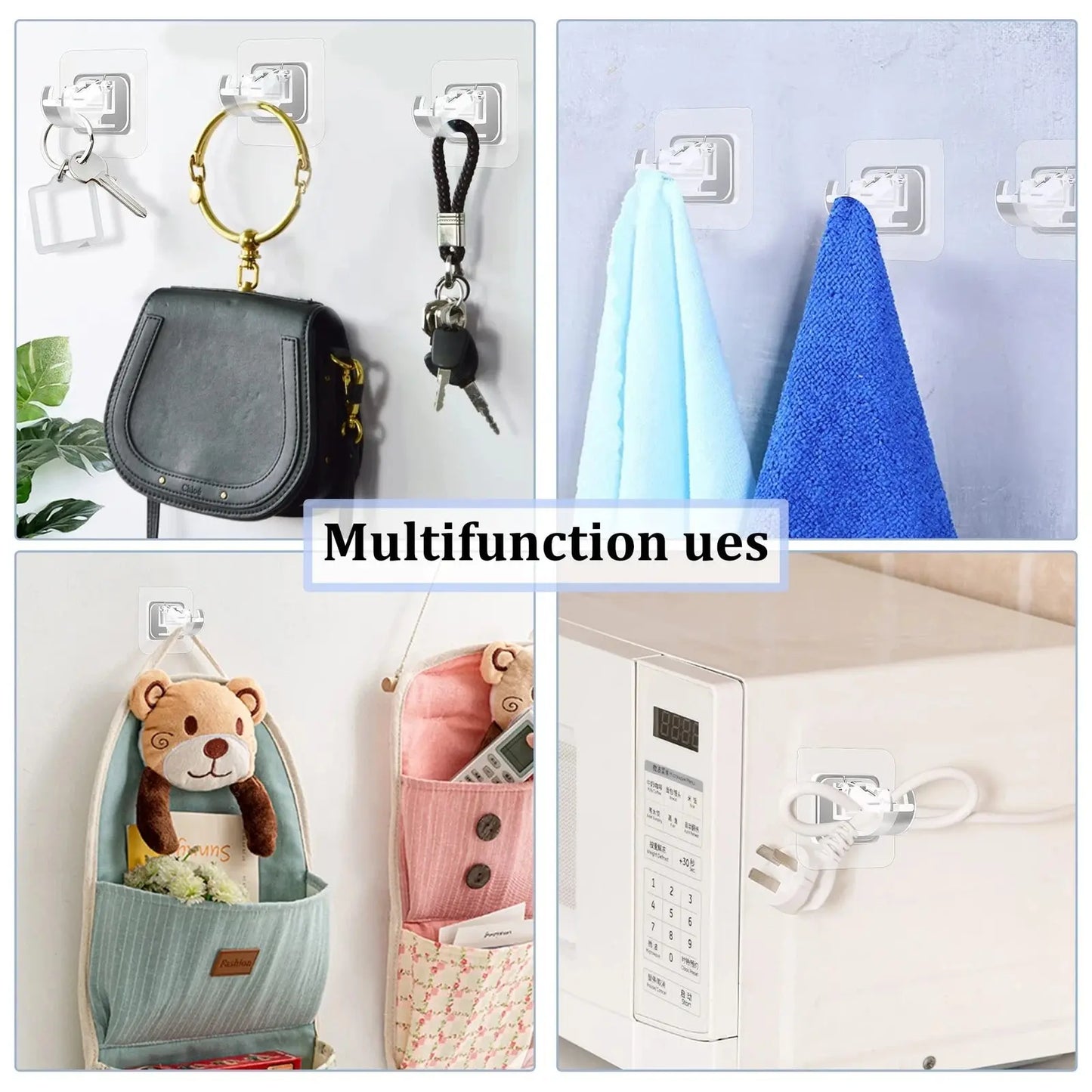 Curtain Rod Brackets with Clips,Transparent Drapery Hooks,Rod Hanging