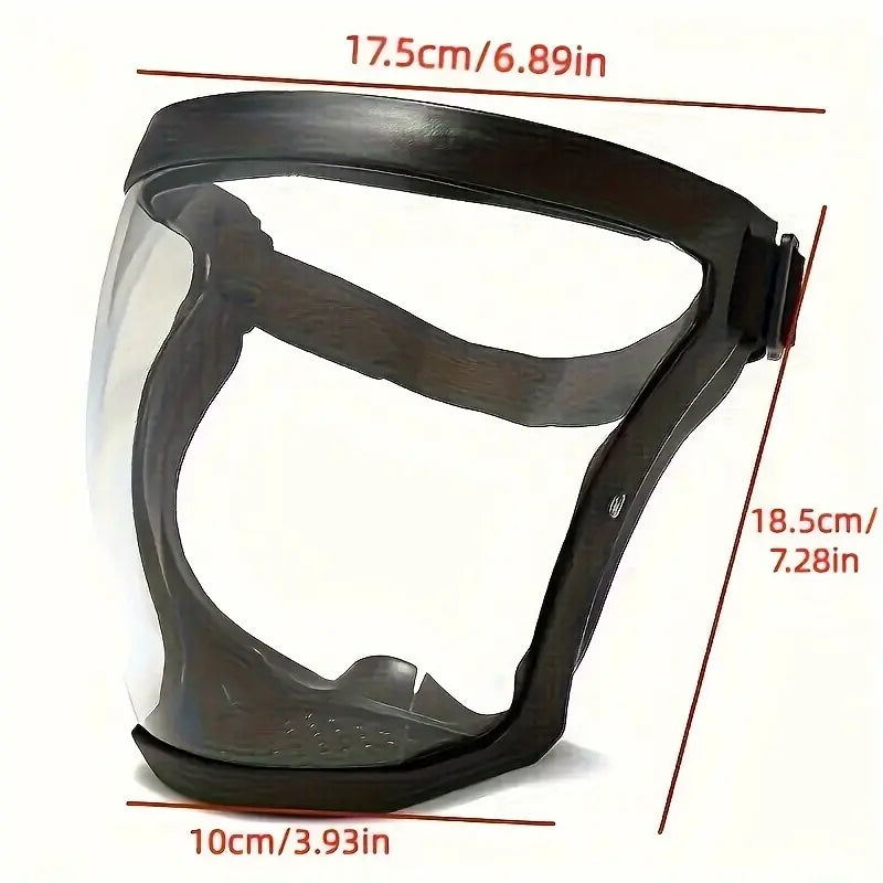 Transparent Visor - Adjustable Full-Face Protective Shield Heat & Impact Resistant for Work, Kitchen, and Outdoor
