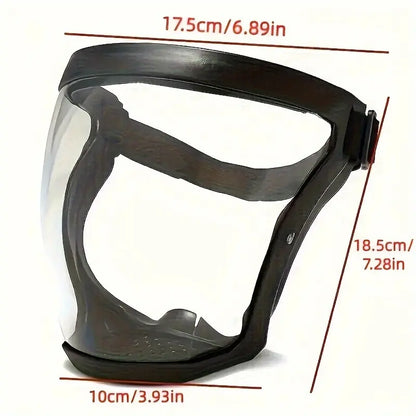 Transparent Visor - Adjustable Full-Face Protective Shield Heat & Impact Resistant for Work, Kitchen, and Outdoor