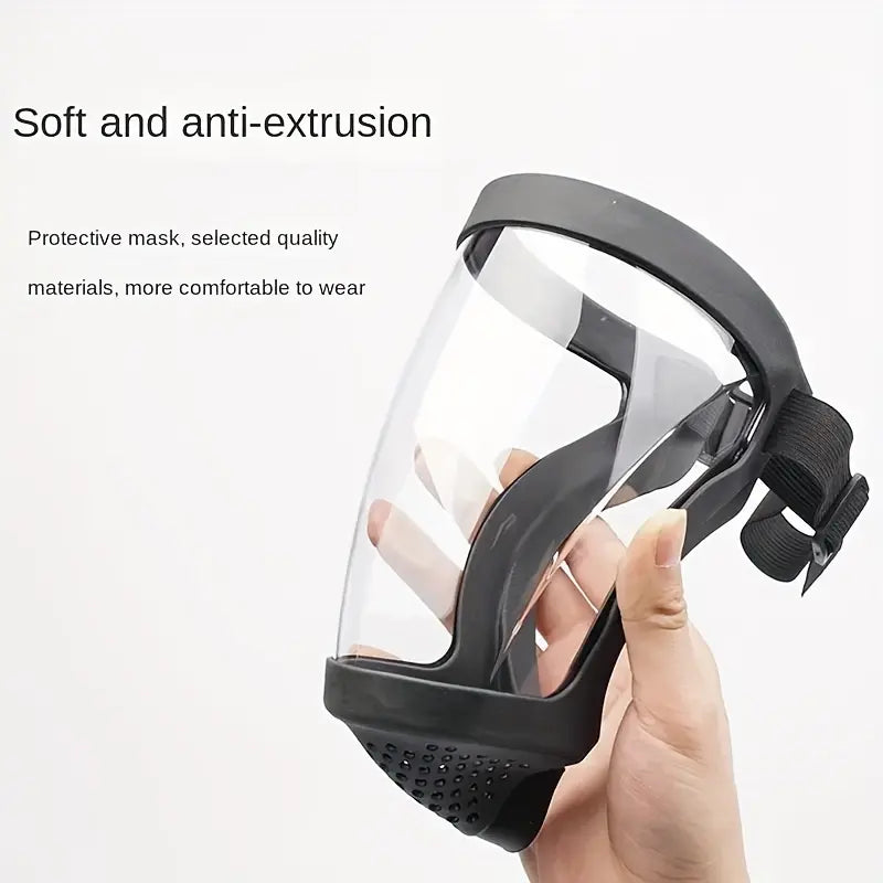 Transparent Visor - Adjustable Full-Face Protective Shield Heat & Impact Resistant for Work, Kitchen, and Outdoor