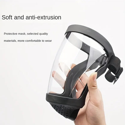 Transparent Visor - Adjustable Full-Face Protective Shield Heat & Impact Resistant for Work, Kitchen, and Outdoor