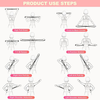 Figure 8 Resistance Bands for Women – 8-Shaped TPE, Latex-Free, Arms Chest Yoga Fitness Trainer