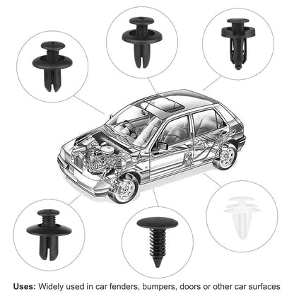 Car Fastener Box Set – 120pcs Plastic Rivet Clips with Removal Tool