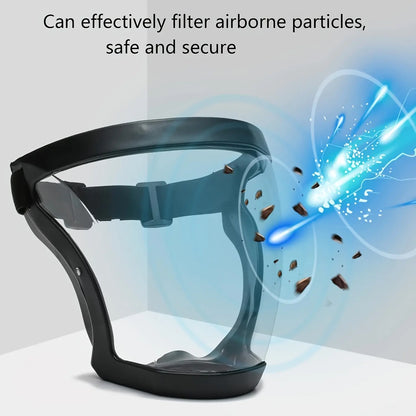 Transparent Visor - Adjustable Full-Face Protective Shield Heat & Impact Resistant for Work, Kitchen, and Outdoor