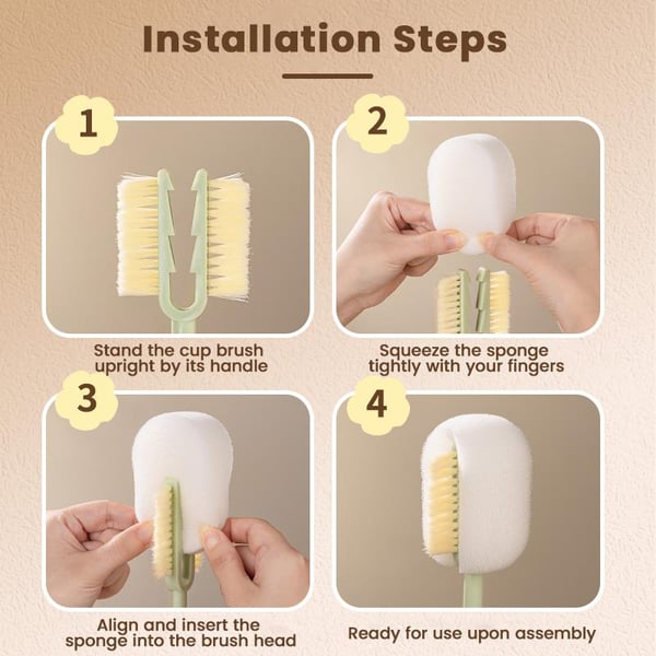 5-in-1 Bottle Cleaning Brush (Multifunctional) – For Cup Lid Cleaning Home Kitchen Tasks