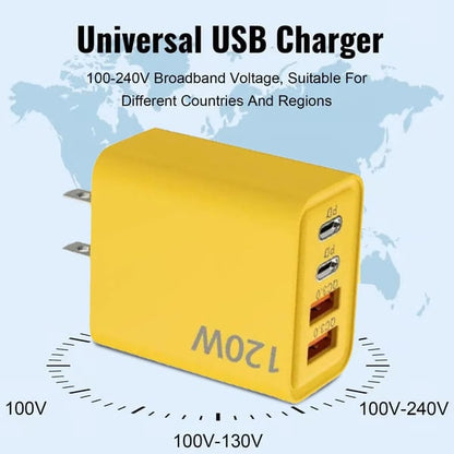 Portable Fast Charger. Type C/USB A Dual Ports Adapter.4 in 1 Fast Charging Cable & Data Sync