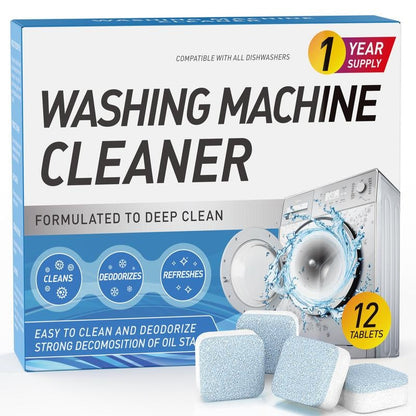 Washing Machine Cleaner Descaler 12 Pack - Clean Inside Drum And Laundry Tub Seal