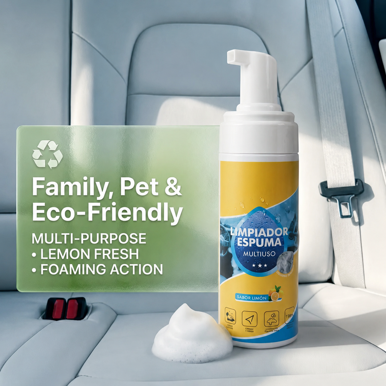 4-in-1 Multi-Enzyme Foam Spray Cleaner - Heavy Duty Deep Cleaning House & Car Detailing Products