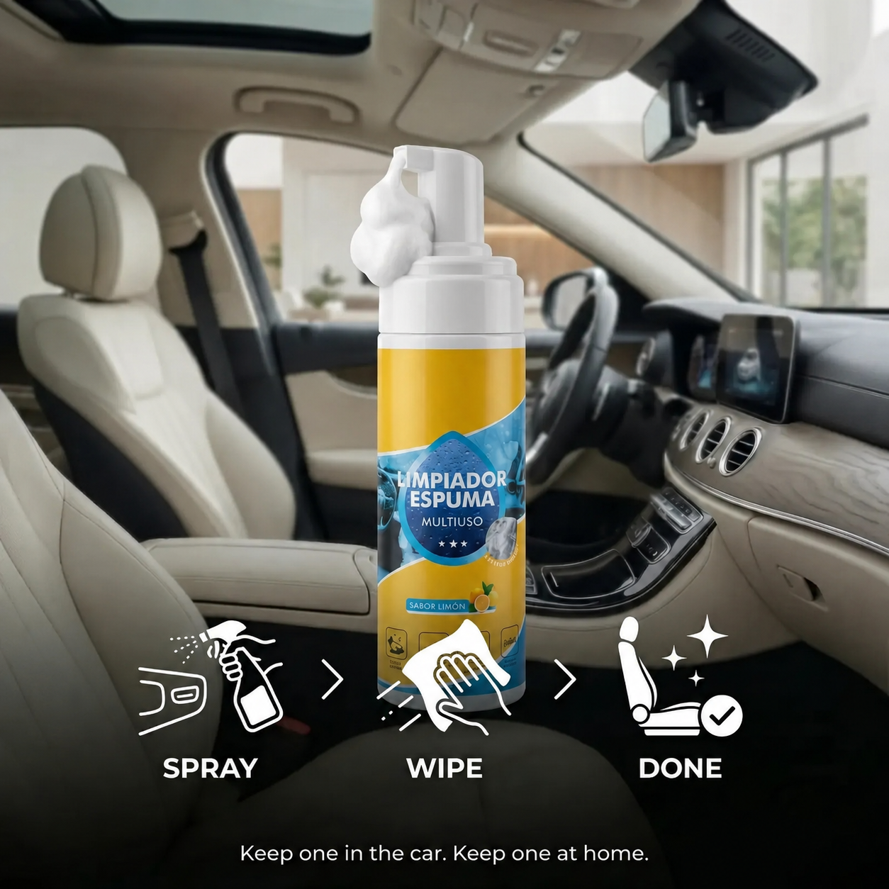 4-in-1 Multi-Enzyme Foam Spray Cleaner - Heavy Duty Deep Cleaning House & Car Detailing Products