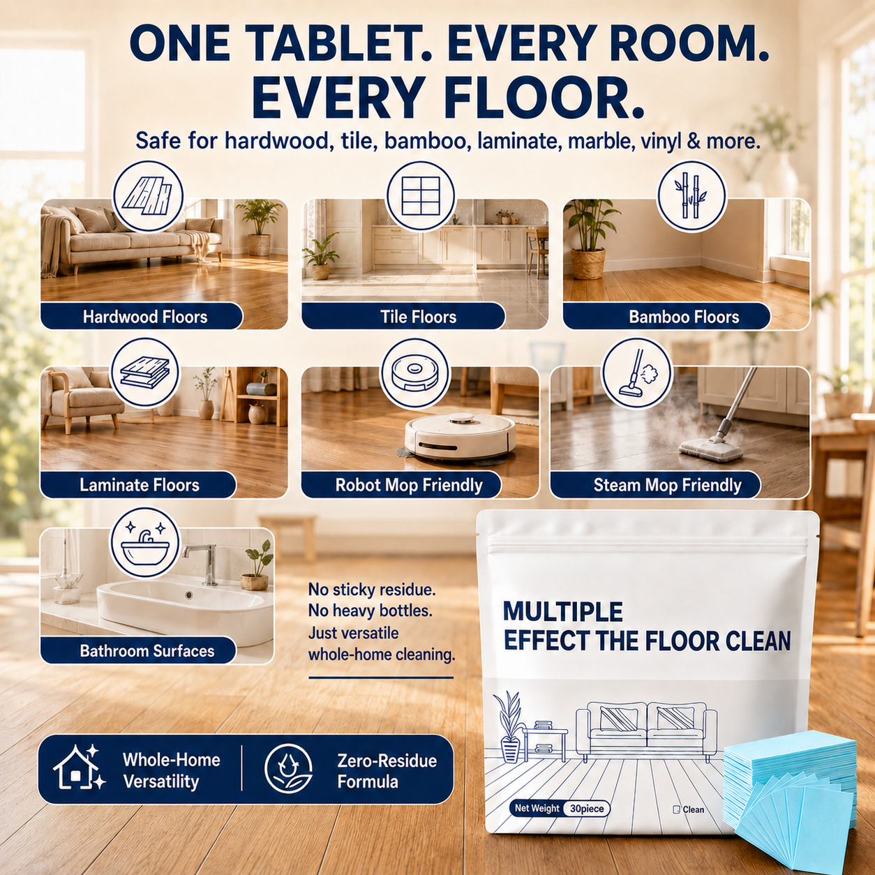 Floor Cleaning Tablets Multi-Surface Floor Cleaning Tablets