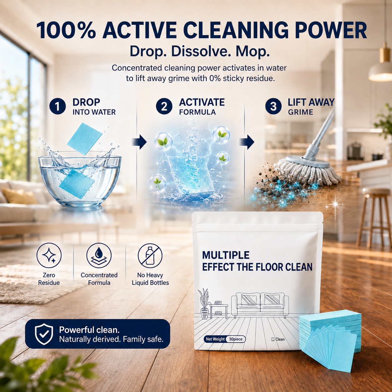 Floor Cleaning Tablets Multi-Surface Floor Cleaning Tablets
