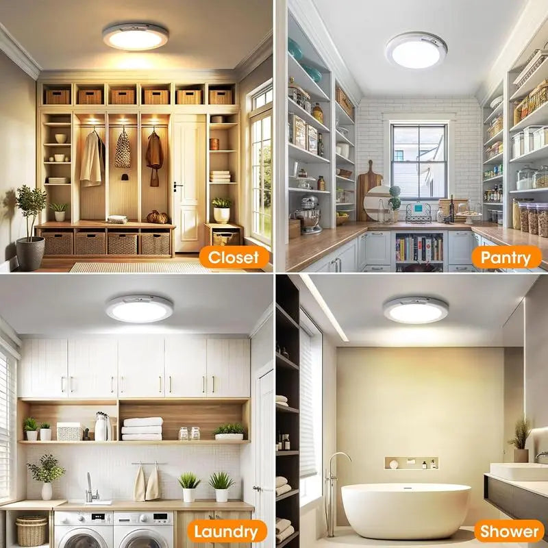 Magnetic Motion Sensor Ceiling Light-Rechargeable Motion Sensor Ceiling Light with Remote