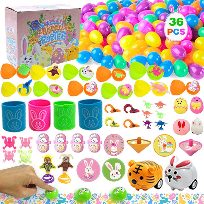 120Pcs Prefilled Easter Egg Kit | Prefilled with Toys & Stickers 🐰