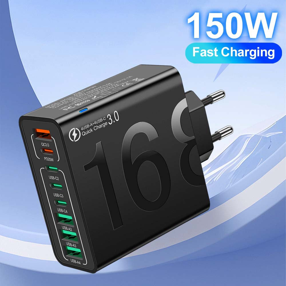 ⚡8-Port Fast Charging USB Hub⚡ (4 USB-C + 4 USB-A)