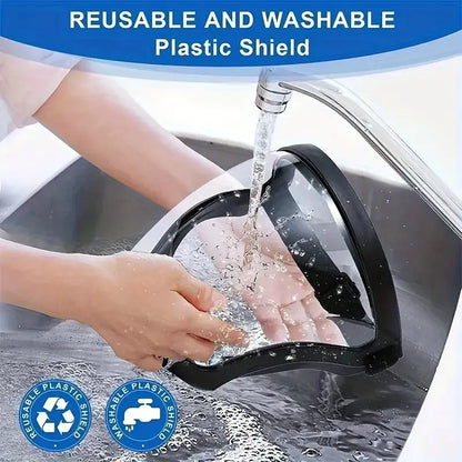 Transparent Visor - Adjustable Full-Face Protective Shield Heat & Impact Resistant for Work, Kitchen, and Outdoor