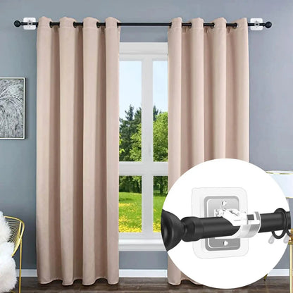 Curtain Rod Brackets with Clips,Transparent Drapery Hooks,Rod Hanging