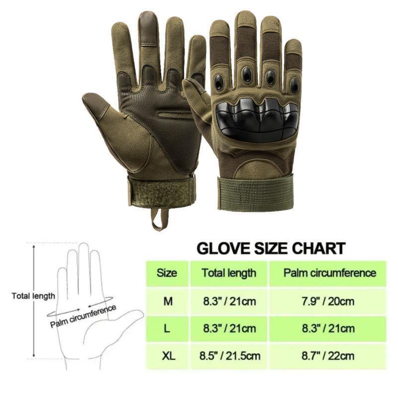 Tactical Full Finger Gloves - Soft Knuckle Protection