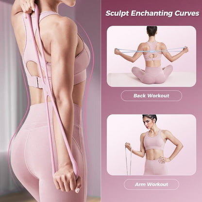 Figure 8 Resistance Bands for Women – 8-Shaped TPE, Latex-Free, Arms Chest Yoga Fitness Trainer