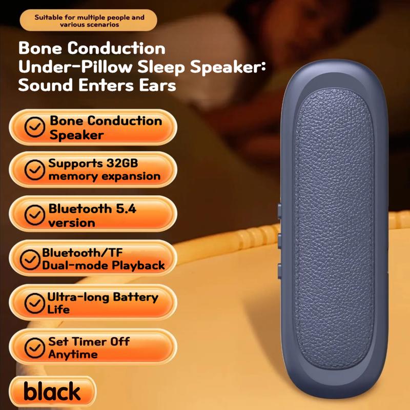 Under-Pillow Sleep Speaker (Bluetooth 5.4) — Gentle Vibration Audio + White Noise + Sleep Timer