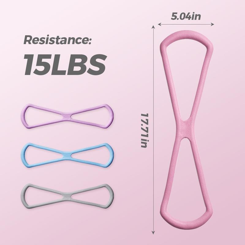 Figure 8 Resistance Bands for Women – 8-Shaped TPE, Latex-Free, Arms Chest Yoga Fitness Trainer