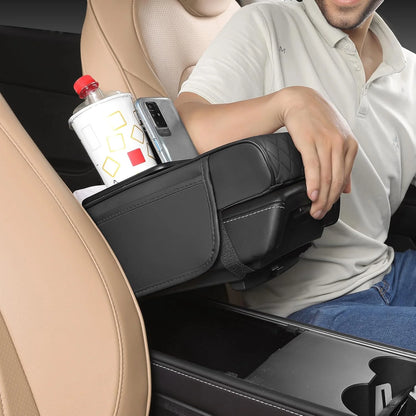 Car armrest storage bag, multi-functional 4-in-1 mat, suitable for car armrests