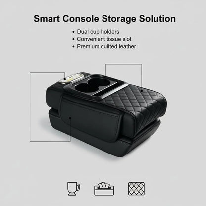 Car armrest storage bag, multi-functional 4-in-1 mat, suitable for car armrests