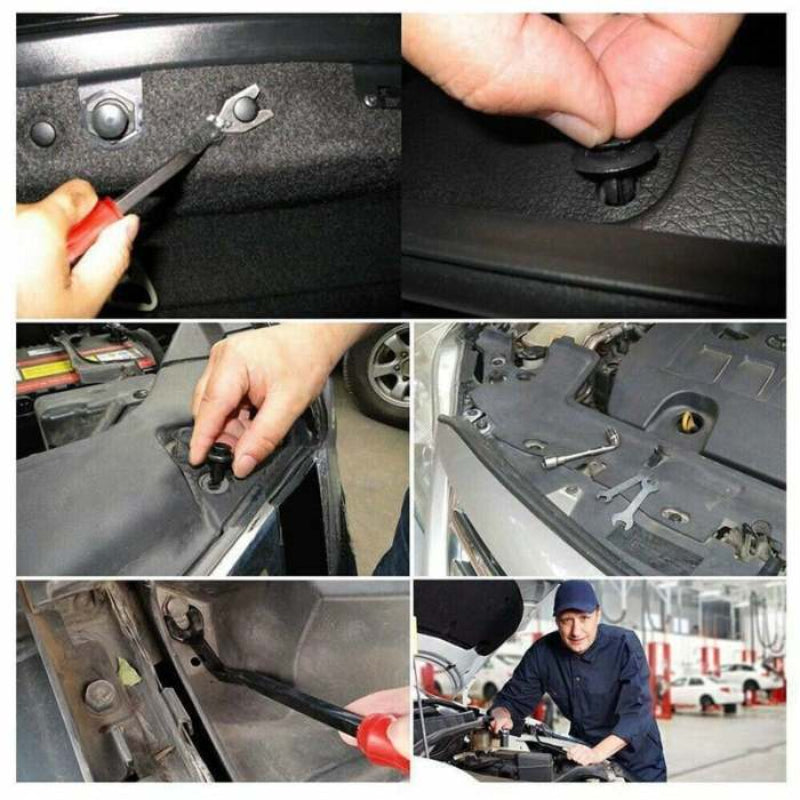 Car Fastener Box Set – 120pcs Plastic Rivet Clips with Removal Tool