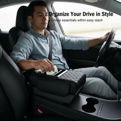 Car armrest storage bag, multi-functional 4-in-1 mat, suitable for car armrests